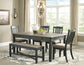 Tyler Creek Dining Table and 4 Chairs and Bench at Towne & Country Furniture (AL) furniture, home furniture, home decor, sofa, bedding