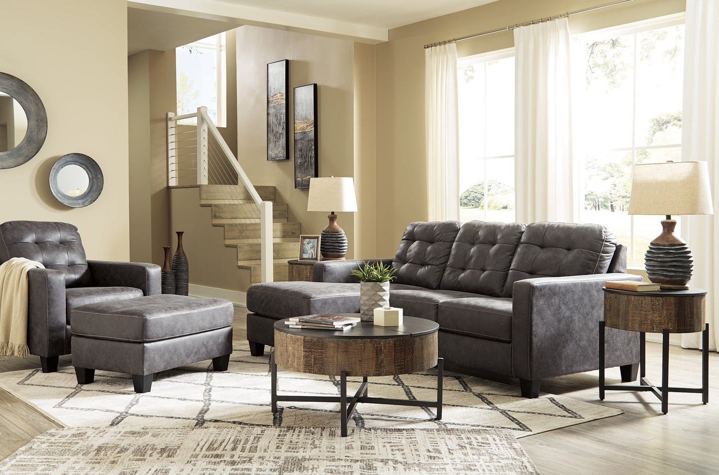 Venaldi Sofa Chaise, Chair, and Ottoman at Towne & Country Furniture (AL) furniture, home furniture, home decor, sofa, bedding