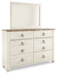 Willowton / Panel Headboard With Mirrored Dresser And Chest at Towne & Country Furniture (AL) furniture, home furniture, home decor, sofa, bedding