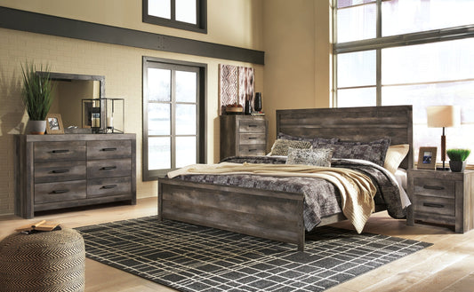 Wynnlow King Panel Bed with Mirrored Dresser and Chest at Towne & Country Furniture (AL) furniture, home furniture, home decor, sofa, bedding