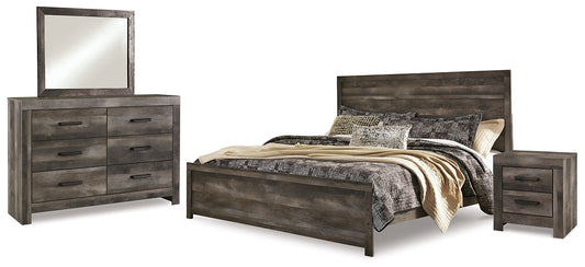 Wynnlow King Panel Bed with Mirrored Dresser and Nightstand at Towne & Country Furniture (AL) furniture, home furniture, home decor, sofa, bedding