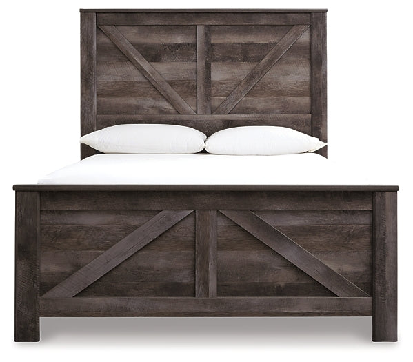 Wynnlow Queen Crossbuck Panel Bed with Mirrored Dresser, Chest and 2 Nightstands at Towne & Country Furniture (AL) furniture, home furniture, home decor, sofa, bedding