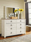 Willowton Queen Panel Bed with Mirrored Dresser and 2 Nightstands