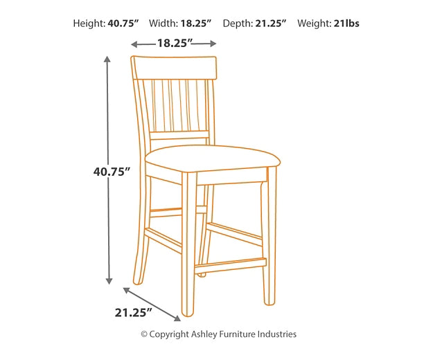 Ashley Express - Ralene Counter Height Dining Table and 6 Barstools with Storage