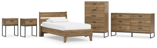 Ashley Express - Deanlow Twin Platform Panel Bed with Dresser, Chest and 2 Nightstands